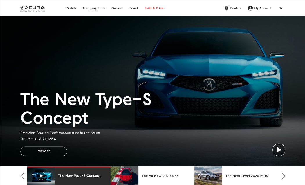 Acura Website Redesign
